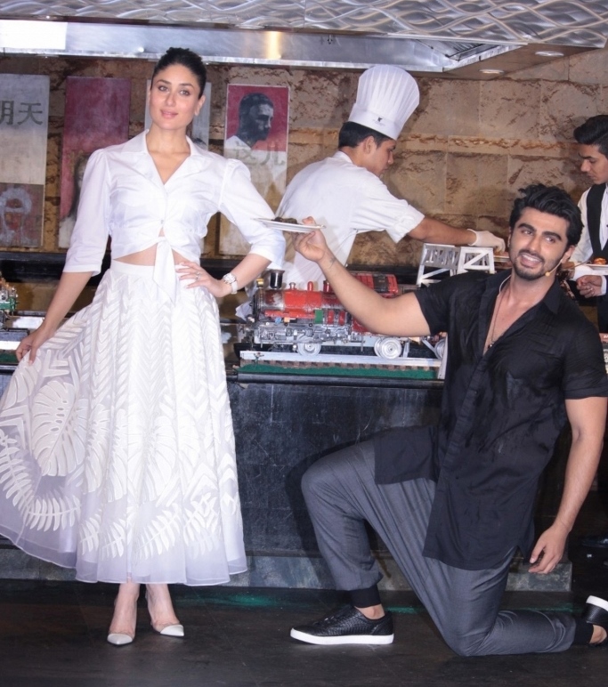 Kareena Kapoor and Arjun Kapoor during a promotion of Ki and Ka in Mumbai