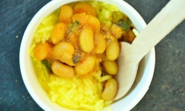 Black eyed curry with Yellow Rice at the Festival