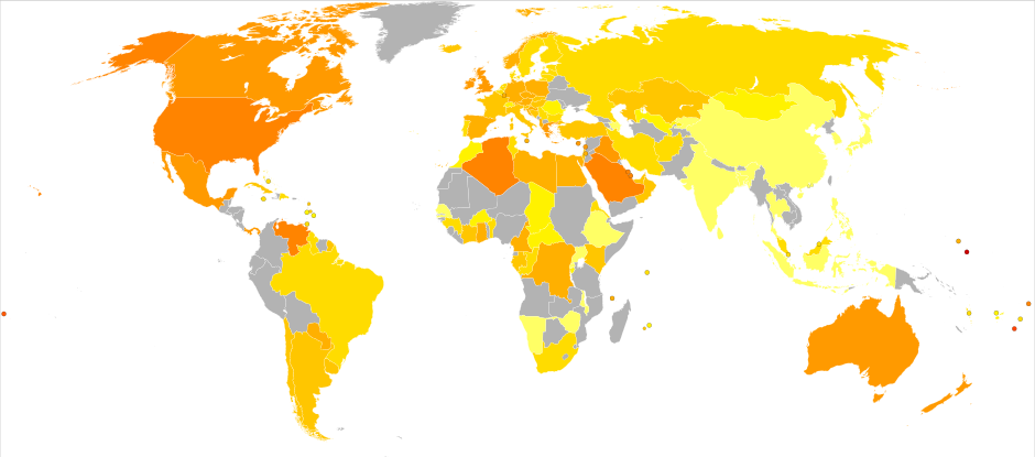 world map showing obesity in males. source @Wikipedia