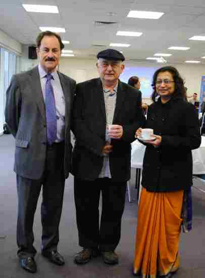 Frank Merlino, Principal, VSL; Dr. Peter Friedlander, Senior Hindi Lecturer, ANU and Ms. Manika Jain, Consul General of India in Melbourne at the workshop.
