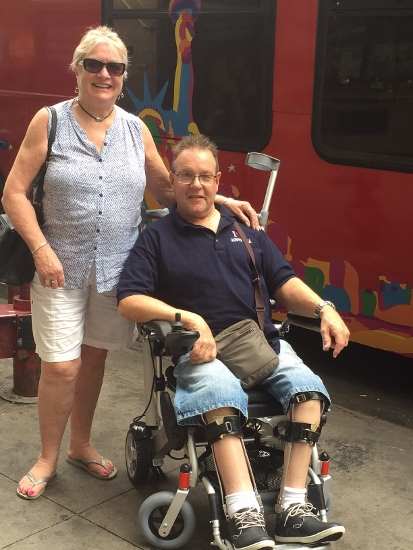 Gary Newton with his wife and carer, Annie