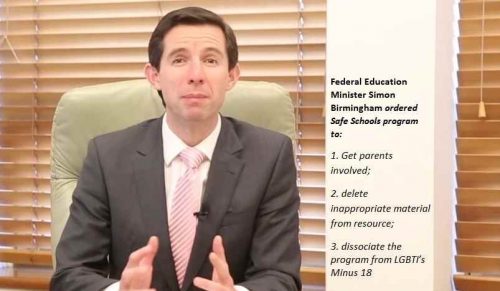 Federal Education Minister, Simon Birmingham has ordered changes in Safe Schools program