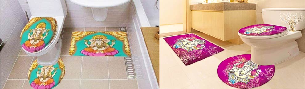 Lord Ganesh Toilet Cover set