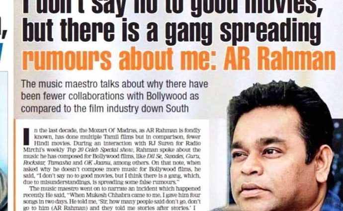 AR Rahman Gangs in Bollywood