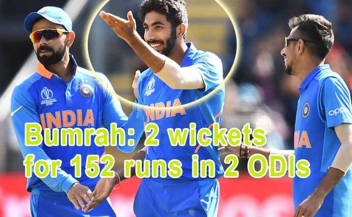 Jasprit Bumrah takes 2 wickets for 152 in 2 ODIs