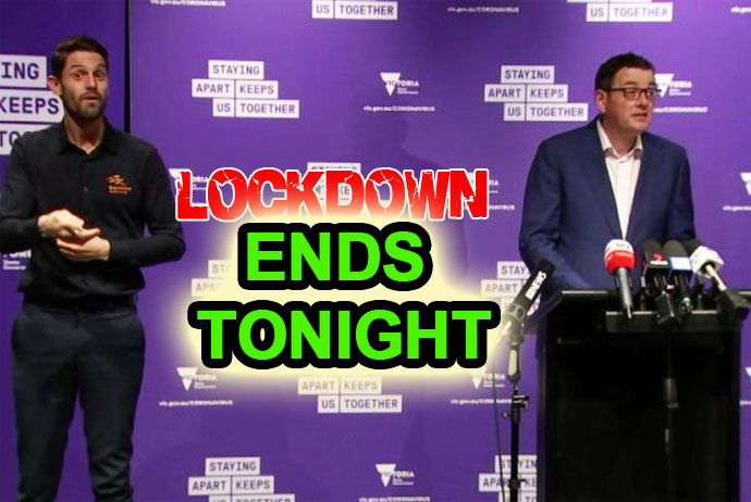 Lockdown ends midnight 17 Feb