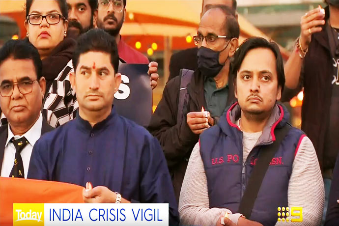 Indian vigil at Fed Square