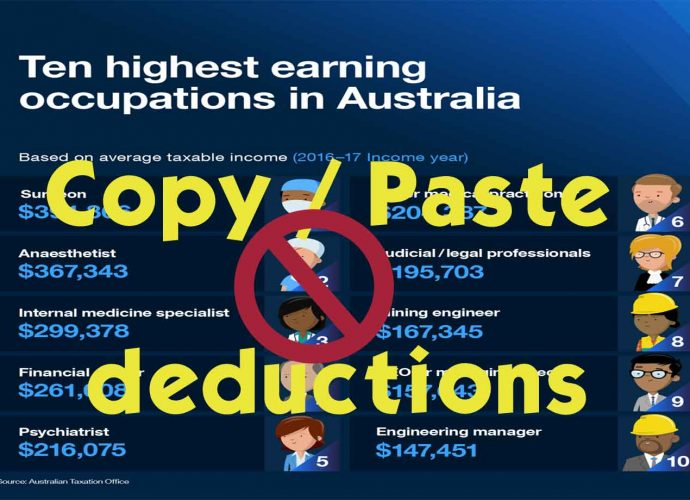 COPY PASTE deductions are watched by ATO