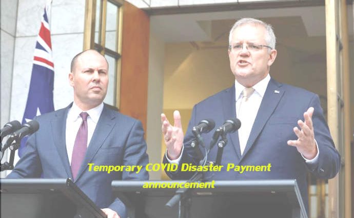 Morrison Frydenberg announcing COVID disaster payment