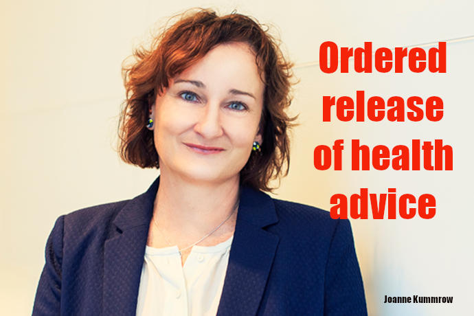 Joanne Kummrow ordered release of health advice