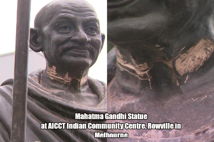 Mahatma Gandhi statue vandalized