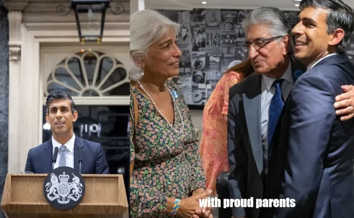 PM Rishi Sunak with proud parents