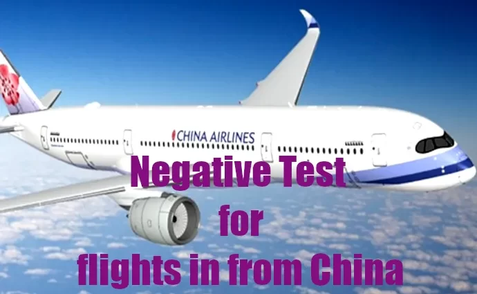 Negative Test Result for flights from China