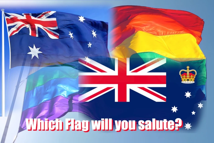 Joe McCracken - Gay Flag v Vic Aus Flag