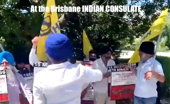 Khalistanis protesting at Brisbane Indian Consulate