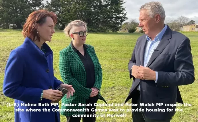 Melina Bath MP, Pastor Sarah Copland and Peter Walsh MP - LaTrobe Valley misses out again