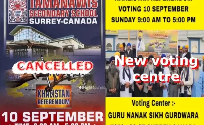 Khalistan Referendum cancelled Tamanawis Secondary School Canada